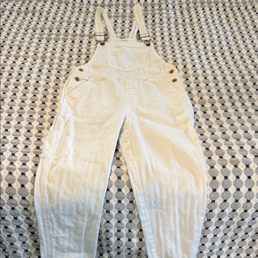 Universal Thread White Denim Overalls with Adjustable Straps